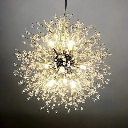 Modern dandelion crystal chandelier living room pendant light