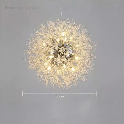 Modern dandelion crystal chandelier living room pendant light