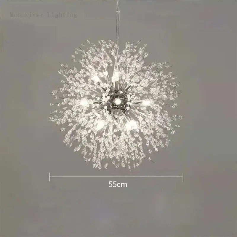 Modern dandelion crystal chandelier living room pendant light