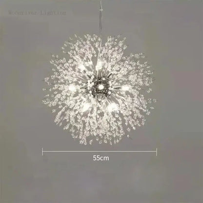 Modern dandelion crystal chandelier living room pendant light
