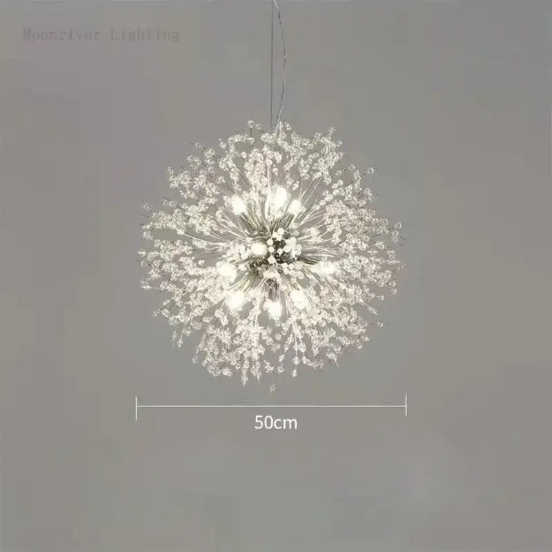 Modern dandelion crystal chandelier living room pendant light