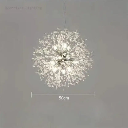 Modern dandelion crystal chandelier living room pendant light