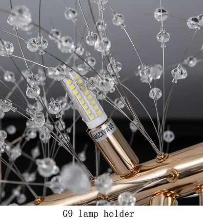 Modern dandelion led crystal chandelier for dining room decoration