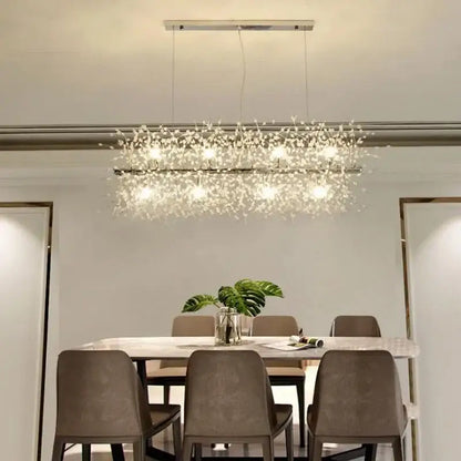 Modern dandelion led crystal chandelier for dining room decoration