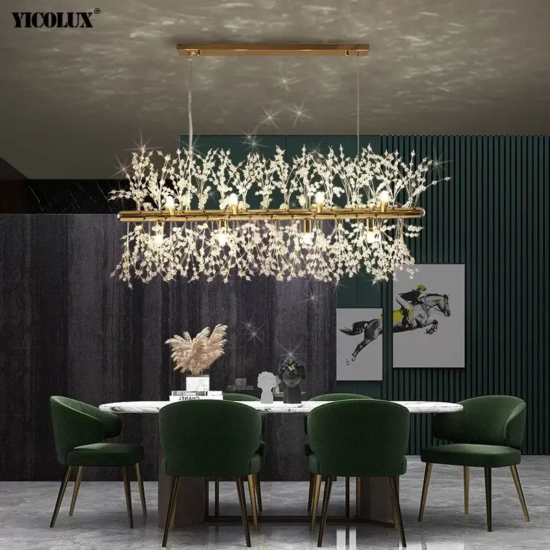 Modern dandelion led crystal chandelier for dining room decoration