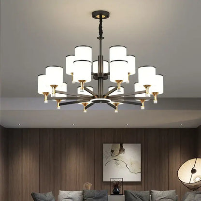 Modern dark bronze glass chandelier living room light