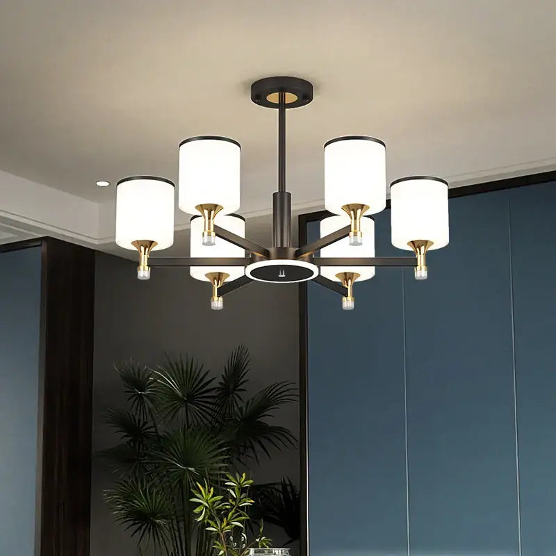 Modern dark bronze glass chandelier living room light