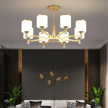 Modern dark bronze glass chandelier living room light