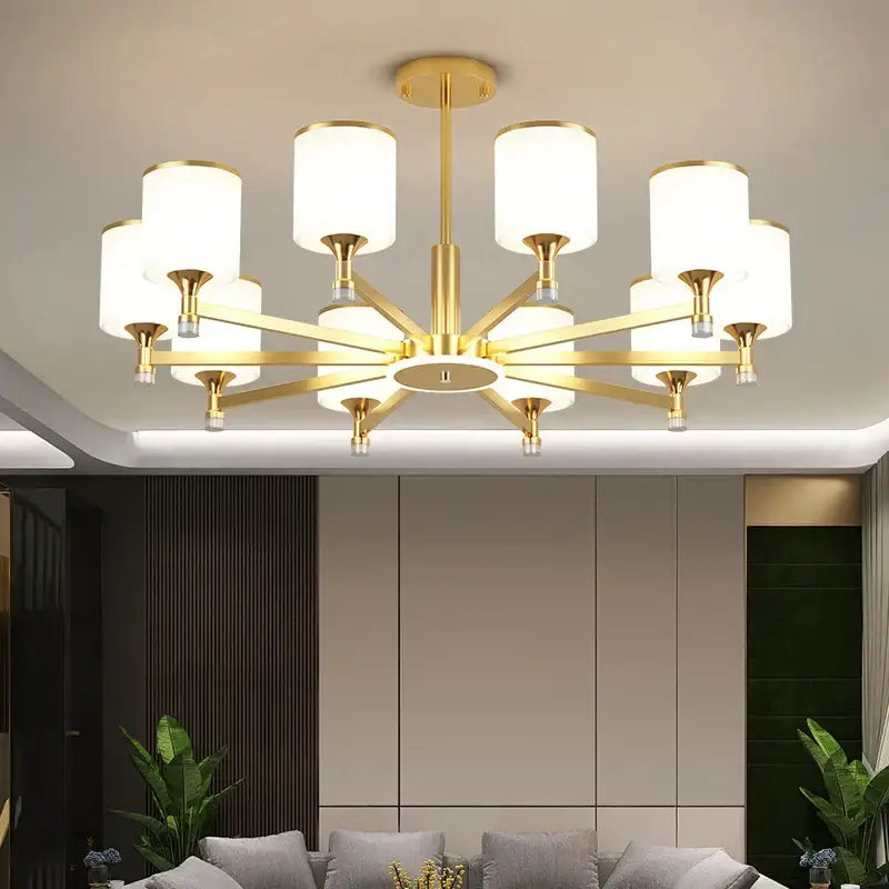 Modern dark bronze glass chandelier living room light