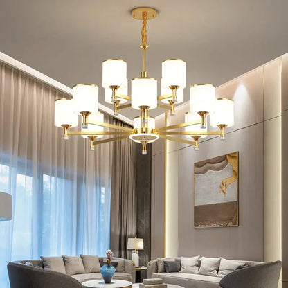 Modern dark bronze glass chandelier living room light