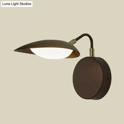 Modern dark bronze oval wall mount sconce led bedroom light