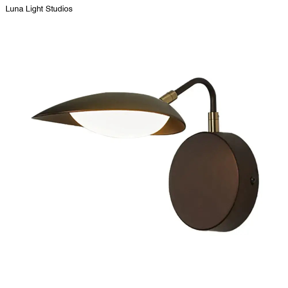 Modern dark bronze oval wall mount sconce led bedroom light