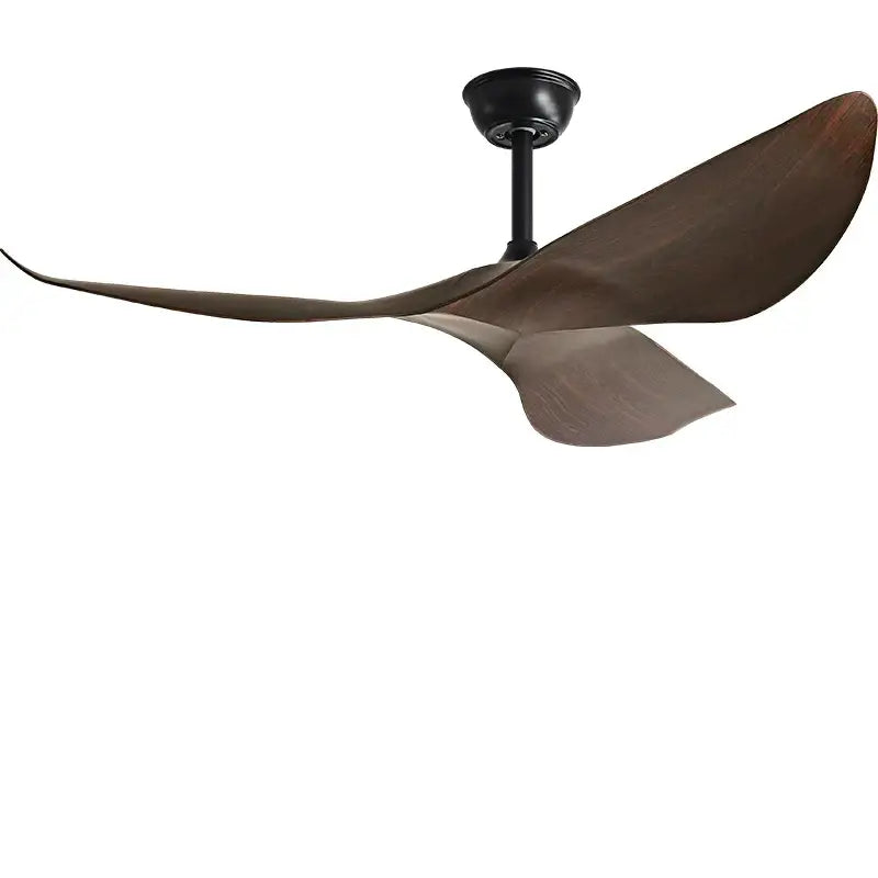 Modern dark brown and matte black dc ceiling fan living room