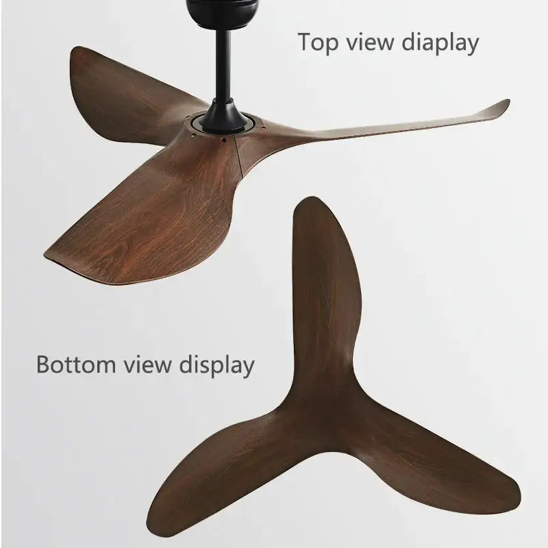 Modern dark brown and matte black dc ceiling fan living room