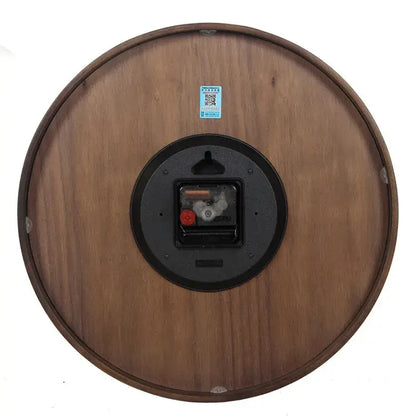 Modern dark brown bamboo wall clock living room wood grain timepiece