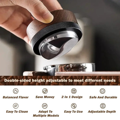 Modern dark brown espresso distribution tool kitchen tamper