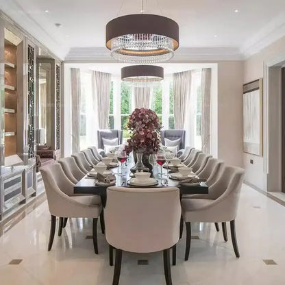 Modern dark gray crystal pendant chandelier dining room led light