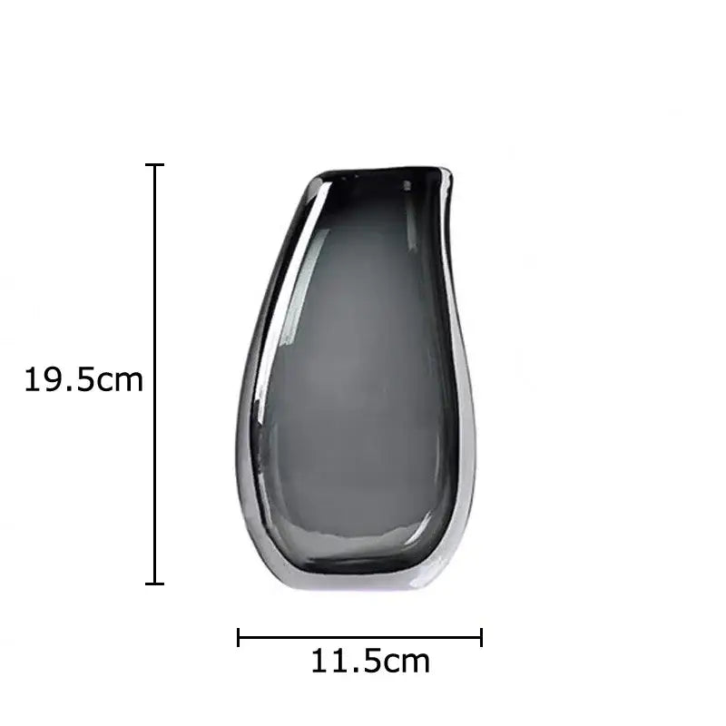 Modern dark gray double glass vase hydroponic desk decor