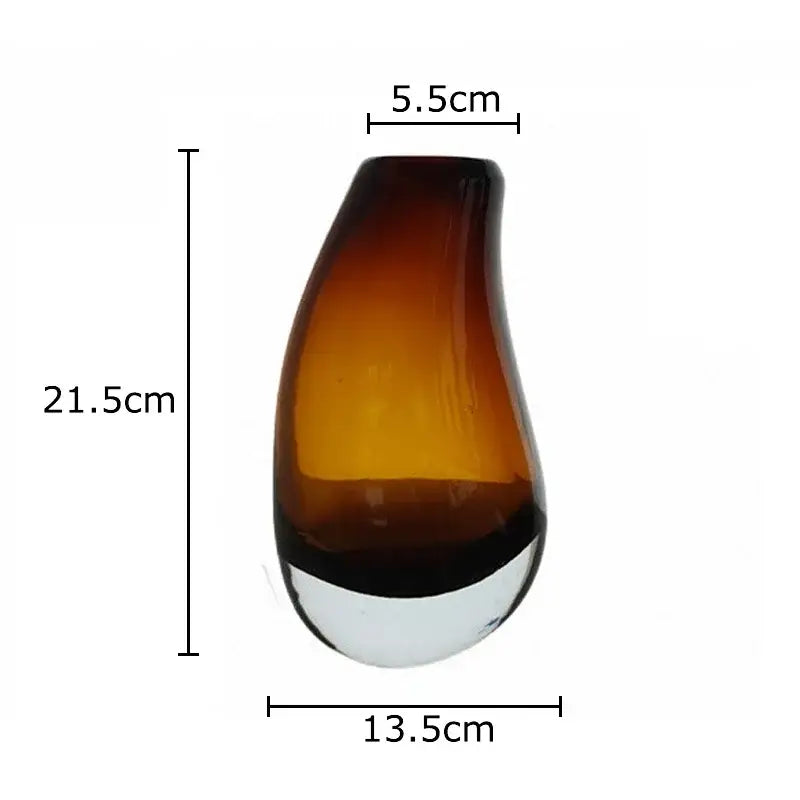 Modern dark gray double glass vase hydroponic desk decor