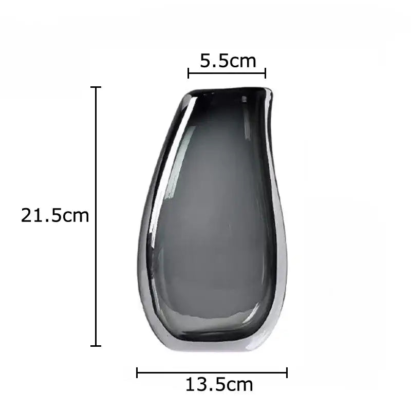 Modern dark gray double glass vase hydroponic desk decor