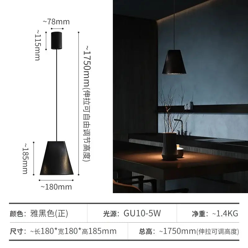Modern dark & natural adjustable wooden chandelier dining room