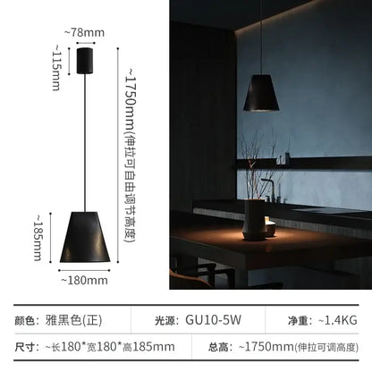 Modern dark & natural adjustable wooden chandelier dining room