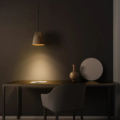 Modern dark & natural adjustable wooden chandelier dining room