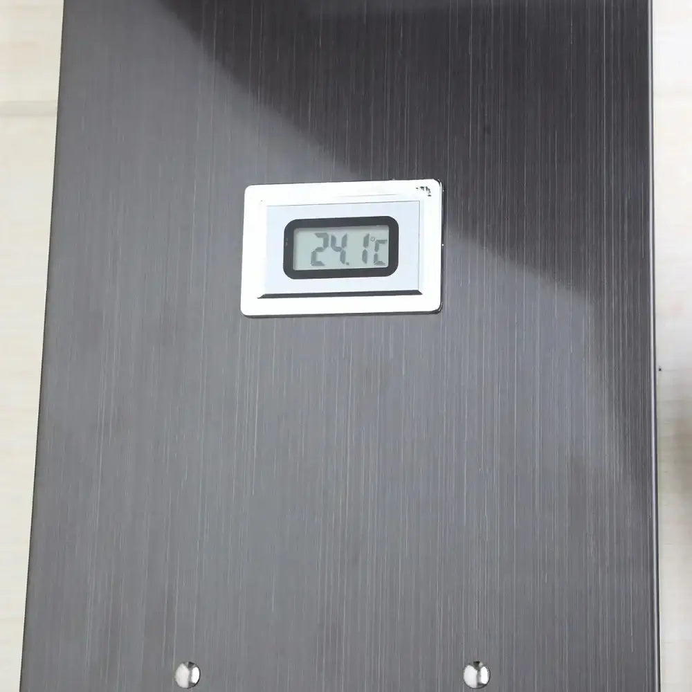 Modern dark nickel shower panel with massage system bathroom spa