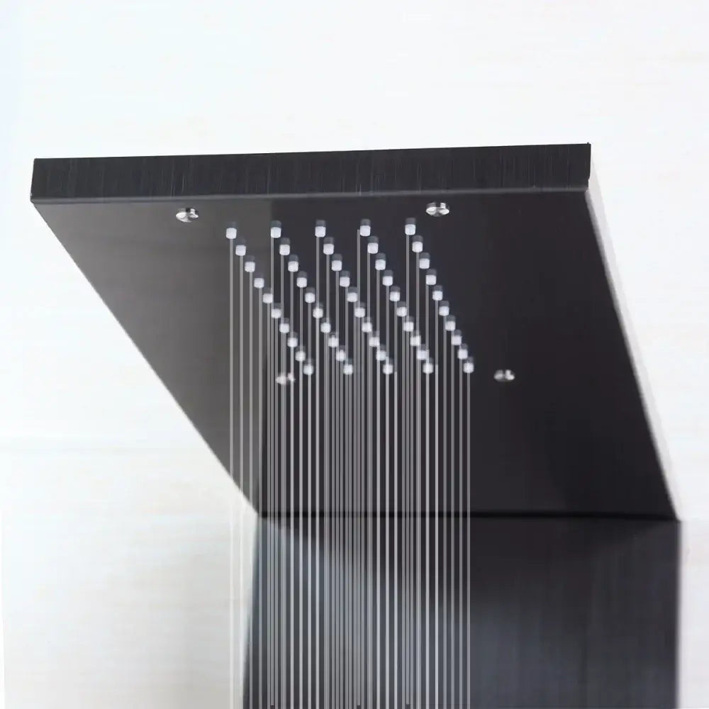 Modern dark nickel shower panel with massage system bathroom spa