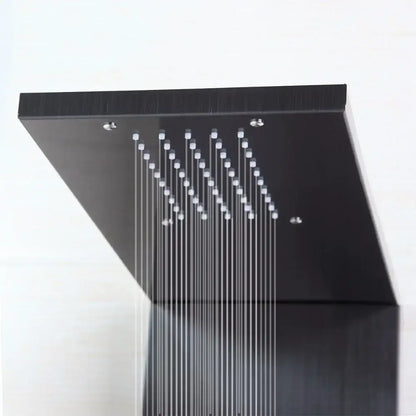 Modern dark nickel shower panel with massage system bathroom spa
