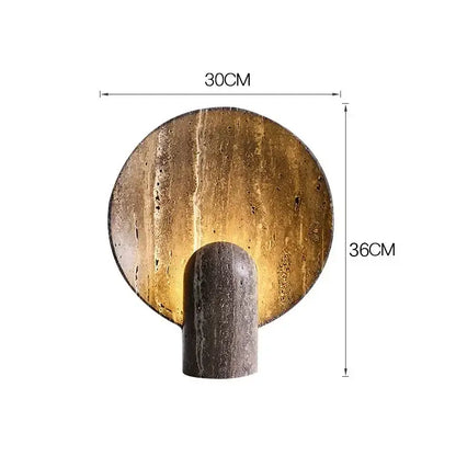 Modern dark travertine rock led table lamp for bedroom warm glow