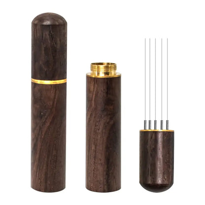 Modern dark wood espresso coffee stirrer – kitchen needle distributor