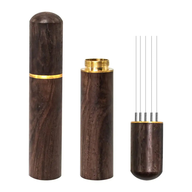Modern dark wood espresso coffee stirrer – kitchen needle distributor