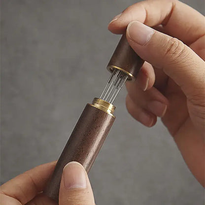 Modern dark wood espresso coffee stirrer – kitchen needle distributor