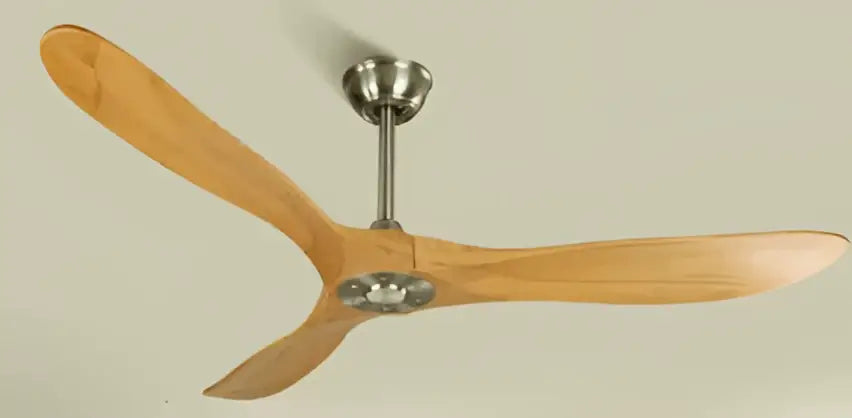 Modern dark wood large wood blade ceiling fan living room remote control