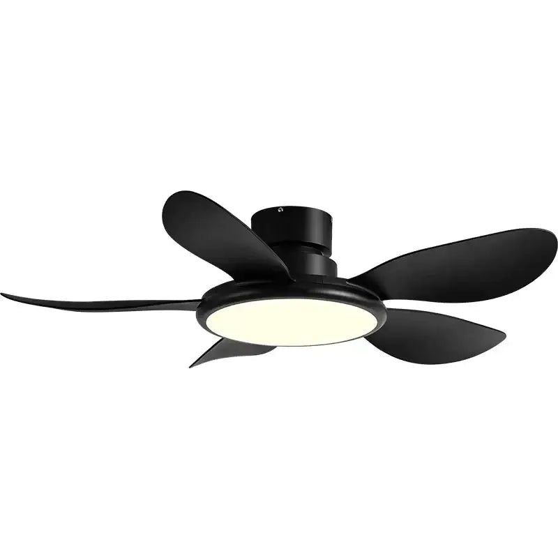 Modern dark wood led ceiling fan living room with remote control