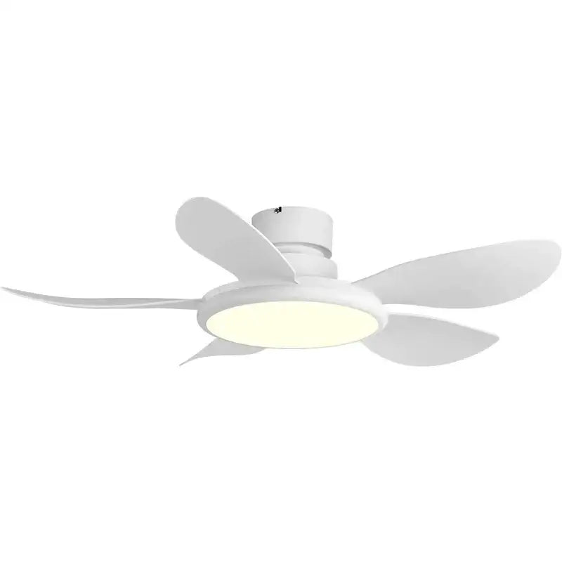Modern dark wood led ceiling fan living room with remote control