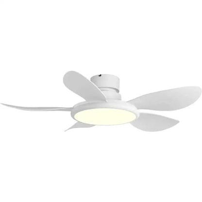 Modern dark wood led ceiling fan living room with remote control
