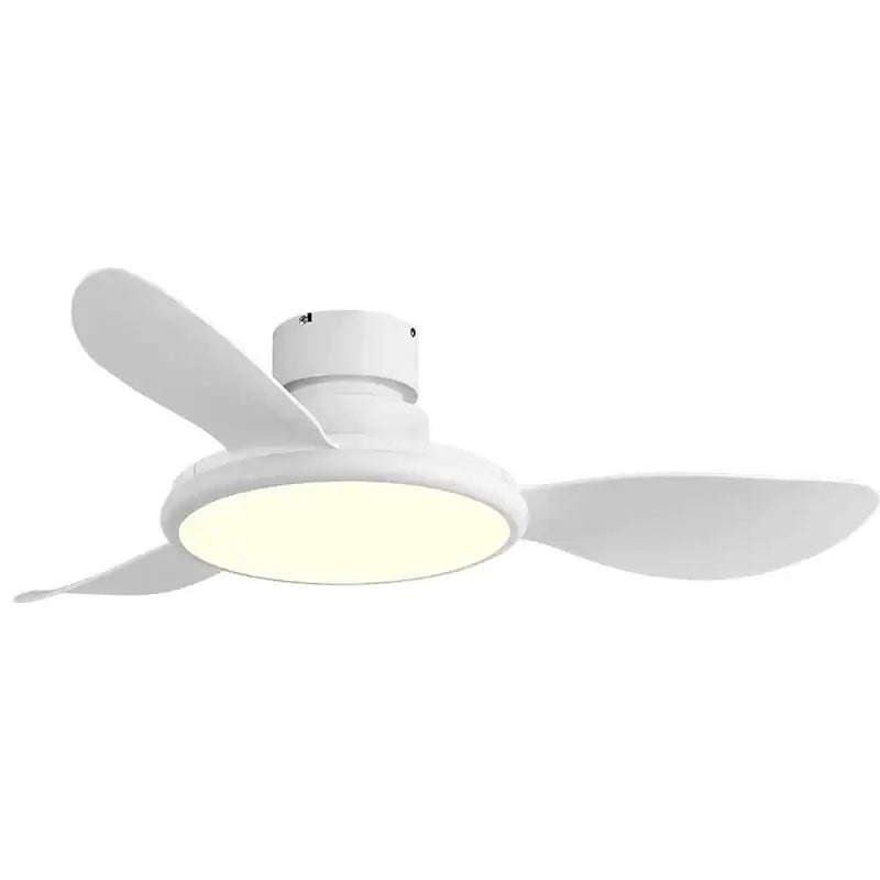 Modern dark wood led ceiling fan living room with remote control