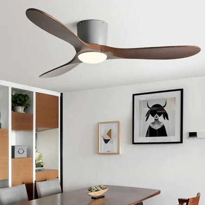 Modern dark wood remote control ceiling fan bedroom low floor fan