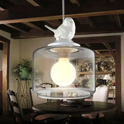 Modern bird led glass chandelier dining room light