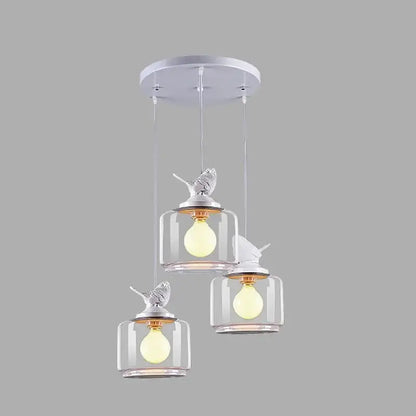 Modern bird led glass chandelier dining room light