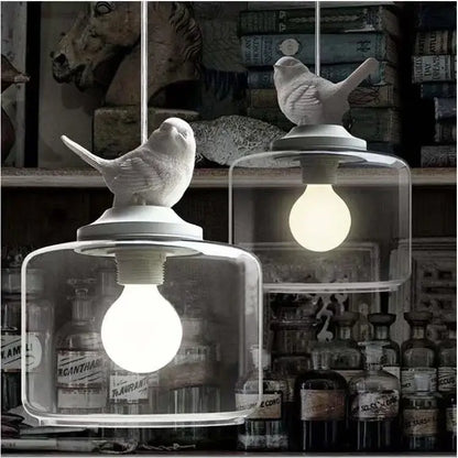 Modern bird led glass chandelier dining room light