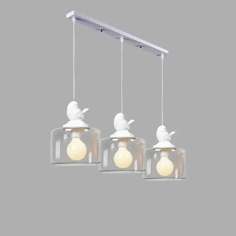 Modern bird led glass chandelier dining room light
