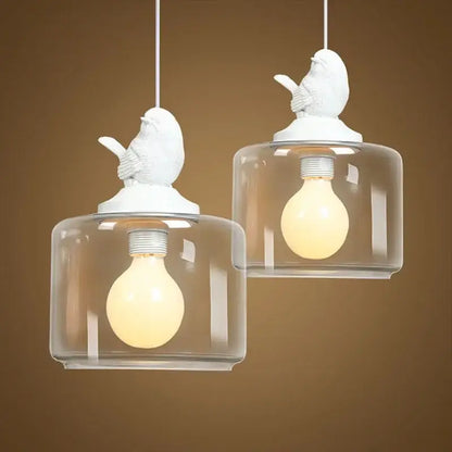 Modern bird led glass chandelier dining room light