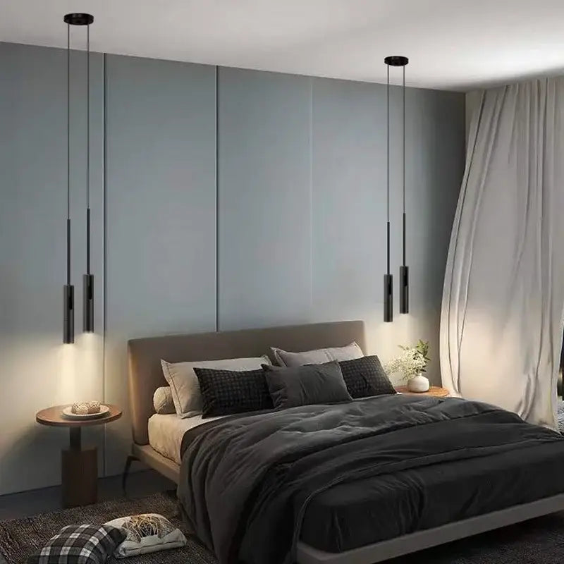 Modern black chandelier bedroom adjustable spotlight pendant