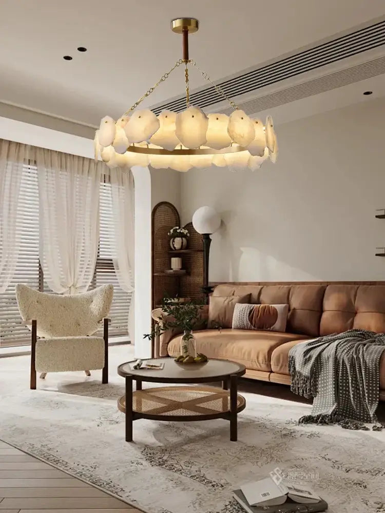 Modern brass marble ceiling chandelier dining room light