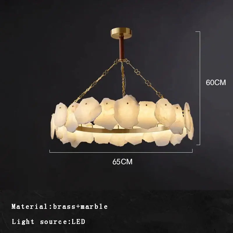 Modern brass marble ceiling chandelier dining room light