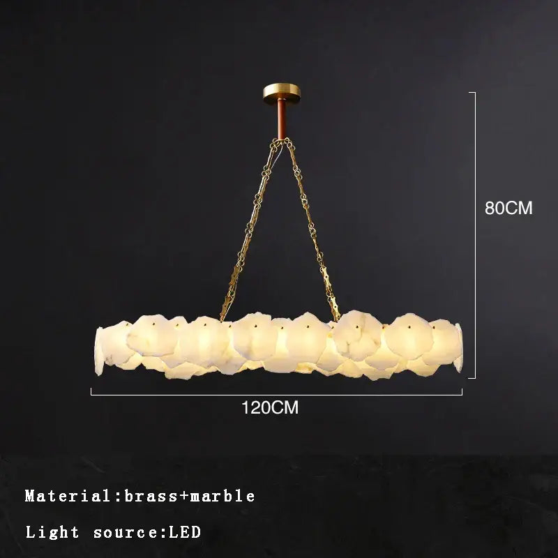 Modern brass marble ceiling chandelier dining room light