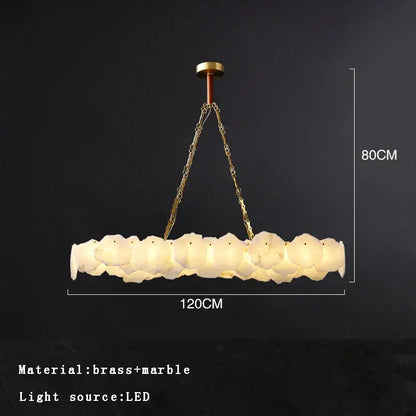 Modern brass marble ceiling chandelier dining room light